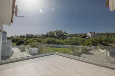 a view from the balcony of a house at Villa Gardenia in Protaras