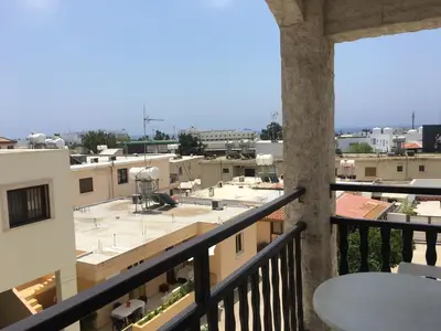 a view of the city from a balcony at Elena Court Apartments in Ayia Napa