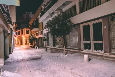 a small tree in the middle of a street at Cozy Flat City Center in Nicosia