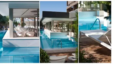 a collage of three pictures of a hotel with a pool at Alasia Boutique Hotel in Limassol