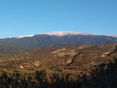 a view of a mountain with snow on it at The Spidaki in Lania