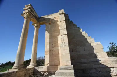 an obelisk at the ruins of a building at Pissouri Bay Bungalow in Pissouri