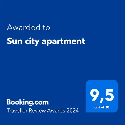 a screenshot of a sun city appointment sign with the text awarded to sun city appointment at Sun city apartment in Limassol