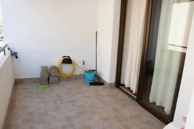 a hallway with a room with a room with at Luxury Apartment, near Pinikoudes beach in Larnaka