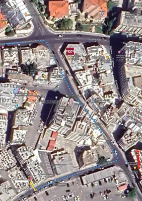 a map of a city with a freeway at Luxury Apartment, near Pinikoudes beach in Larnaka
