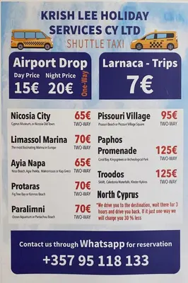 a flyer for a car show with a taxi at Mackenzie Seaview Paradise in Larnaka