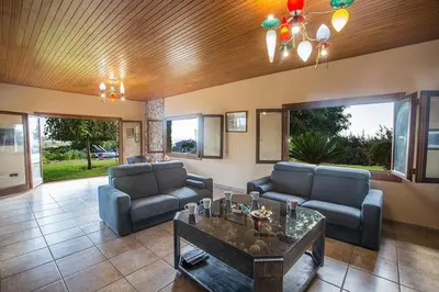 a living room with two couches and a coffee table at Villa Ayia Napa Foothills, Exquisite 5Bdr Ayia Napa Villa With Pool in Ayia Napa