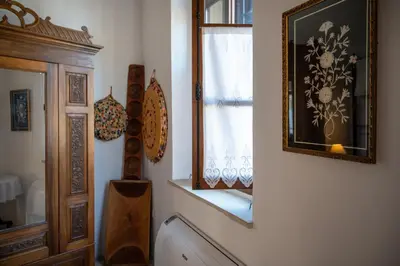 a bathroom with a mirror and a window at Rothkia's Home in Parekklisha