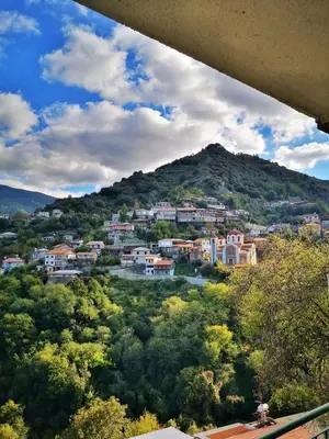a town on top of a hill with houses at Moutoullas Mountain Views in Moutoullas