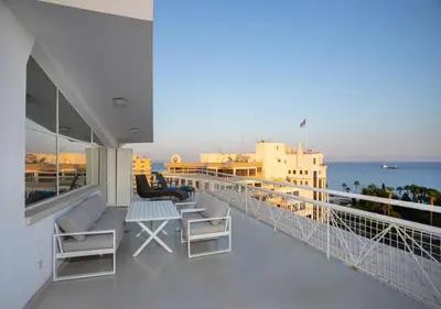 a balcony with a view of the ocean at 1-80 Collection Penthouse by TrulyCyprus in Limassol
