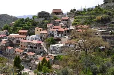 a small village on a hill with houses at Rodous Village House in Limassol