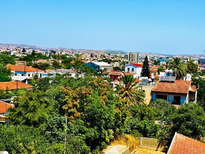 a view of a city with trees and buildings at BALI SUITES 202 in Larnaka
