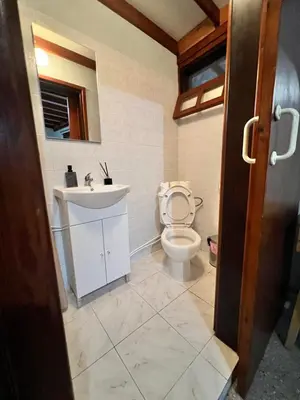 a bathroom with a toilet and a sink at GaliniCafe22-suites in Kakopetria
