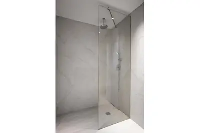 a shower with a glass door in a bathroom at 360 Nicosia - 2 bedrooms Luxury Residence in Nicosia