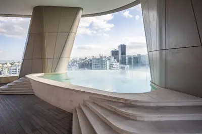 a view of a pool from a building at 360 Nicosia-3 bedrooms Exclusive Panoramic View Residence in Nicosia
