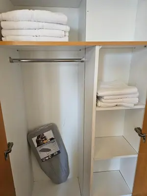 a walk in closet with towels and a scale at STEFARIS PROPERTIES 