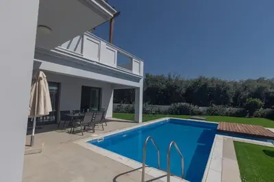 a swimming pool in the backyard of a house at Ayia Napa Holiday Villa Svd2 in Ayia Napa