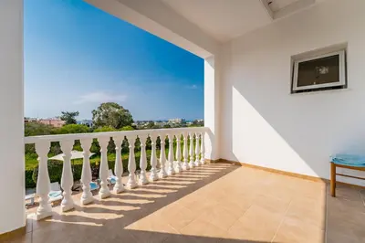 a room with a balcony with a view at Villa Mespila_ Ayia Napa in Ayia Napa