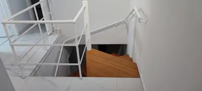 a view of a staircase in a house at Ellas Modern Duplex City Center in Nicosia