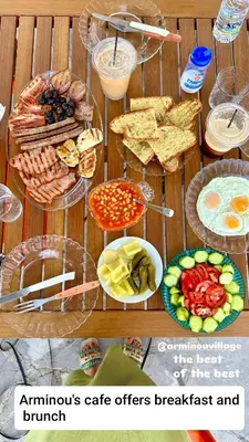 a table with a bunch of food on it at Angels Traditional House in Arminou