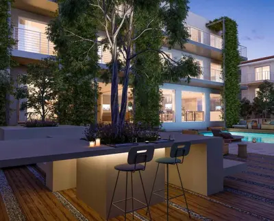 a rendering of a bar in front of a building at Mythical Spa Suite - GYM*Yoga Room*Pools in Protaras